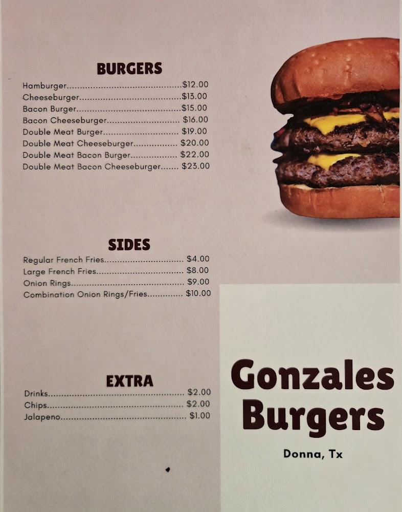 Gonzales Burgers Menu image 1