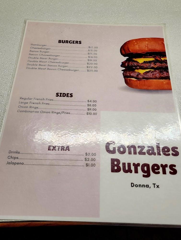 Gonzales Burgers Menu image 2